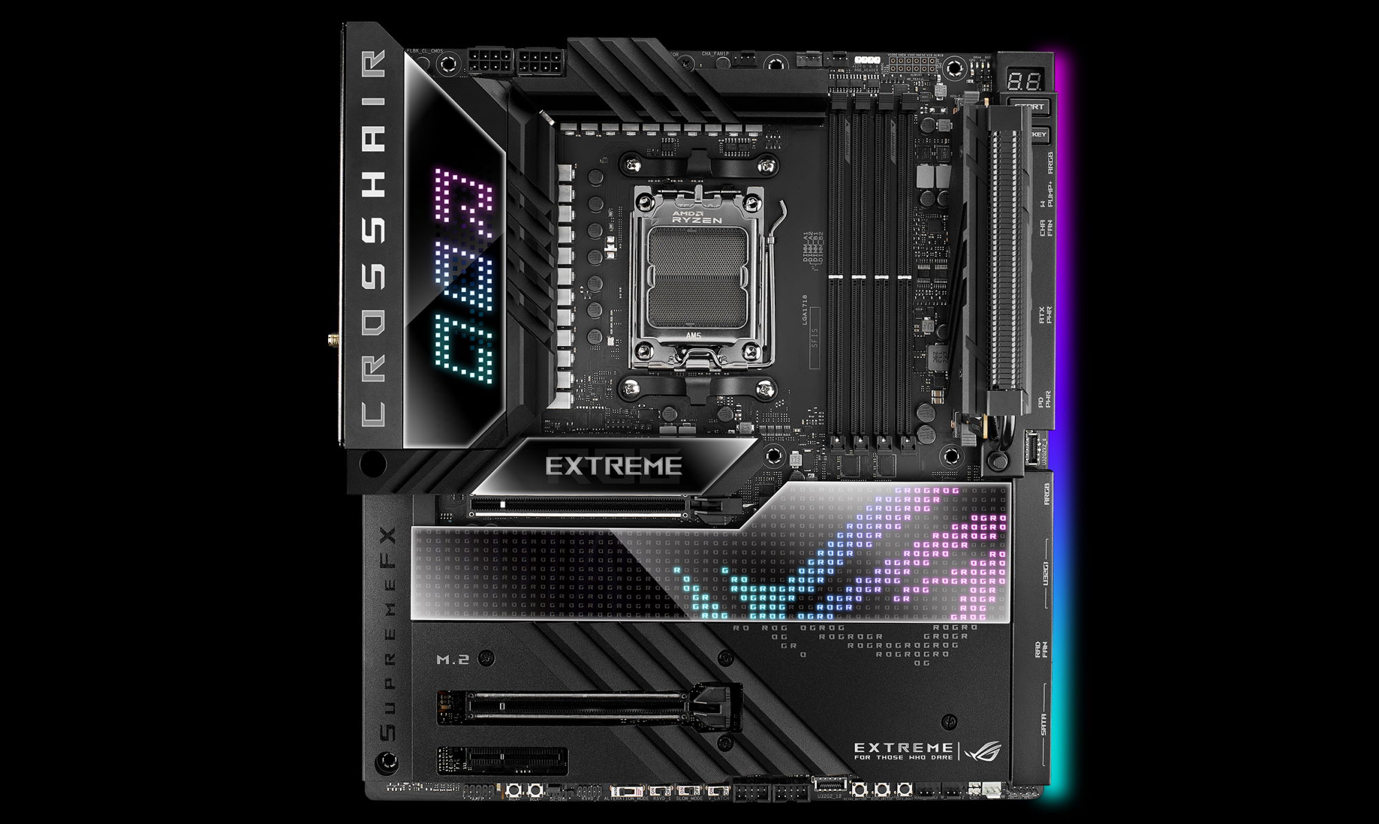 asus rog x670 2 เอซุสเปิดตัวเมนบอร์ด ASUS ROG CROSSHAIR X670E EXTREME รุ่นใหม่ล่าสุดแพลตฟอร์ม AM5 รองรับซีพียู AMD RYZEN 7000ซีรี่ย์ 