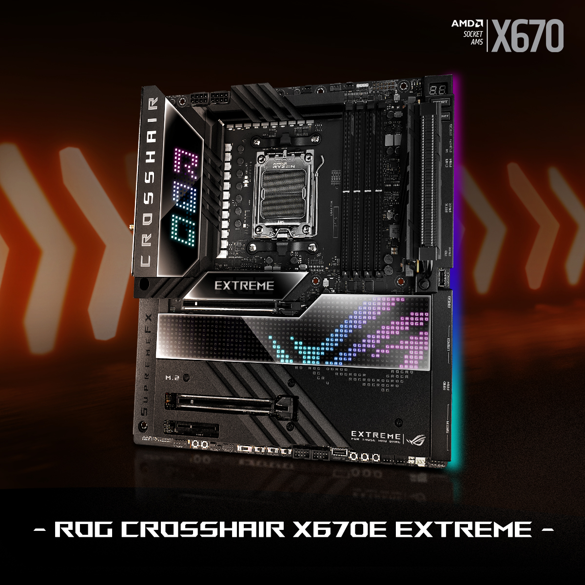 283353576 5122202377825515 4148480003188058216 n ASUS Republic of Gamers เปิดตัวเมนบอร์ด ROG Crosshair X670E Extreme มาเธอร์บอร์ดระดับเรือธงสำหรับแพลตฟอร์ม AMD AM5 รุ่นใหม่ มีสล็อต PCI Express 5.0 แบบคู่, การจ่ายพลังงานที่แข็งแกร่ง, รองรับ DDR5, USB4, ASUS Q Design และอื่น ๆ
