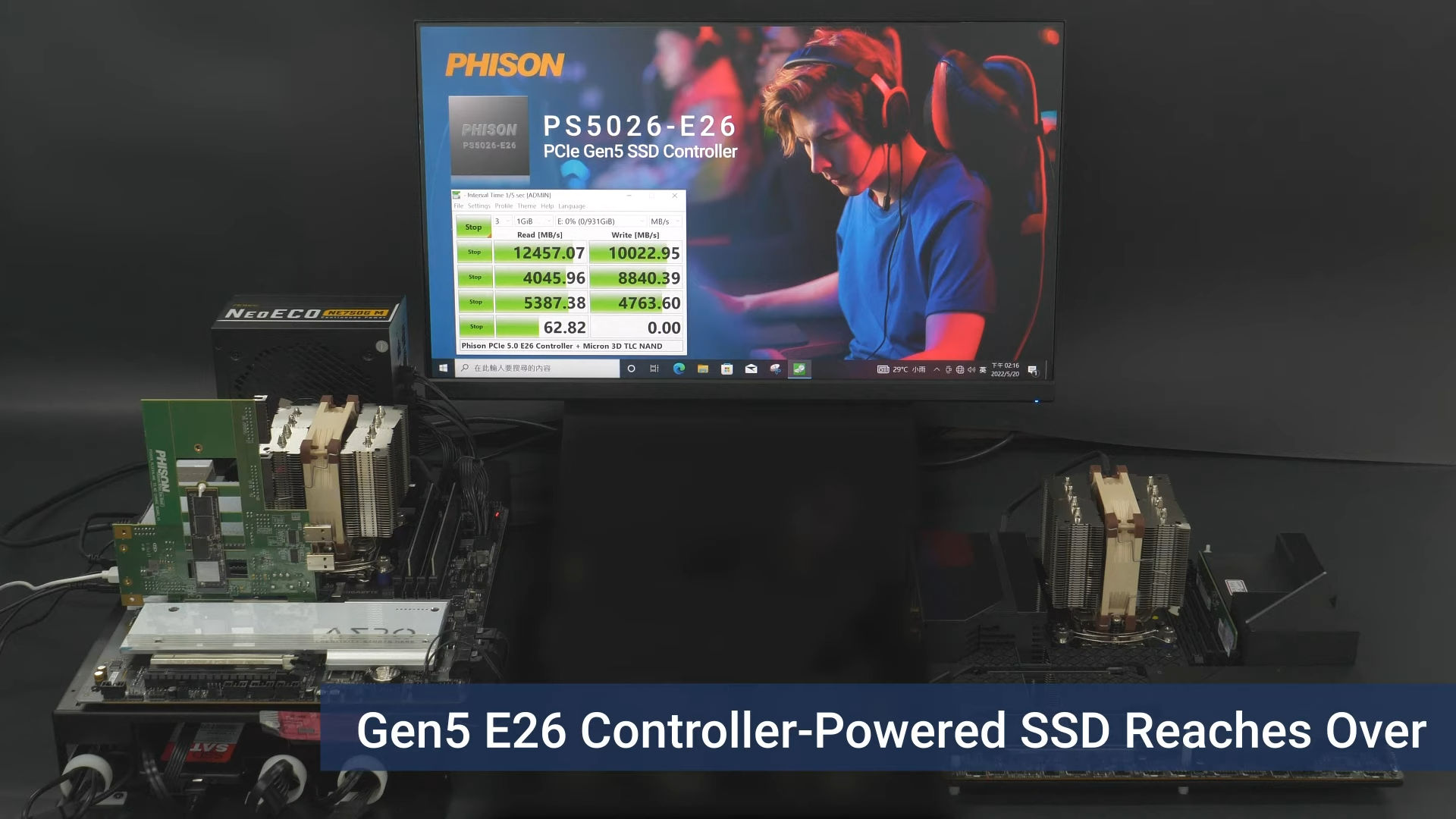 phison gen5 ssd demo 4 แรงสุดๆ!! Phison demos Gen5 SSD ทดสอบบนเมนบอร์ด AMD X670 ที่รองรับ PCIe 5.0 กับประสิทธิภาพการอ่านที่ 12.5GB/s และเขียนที่ 10GB/s 