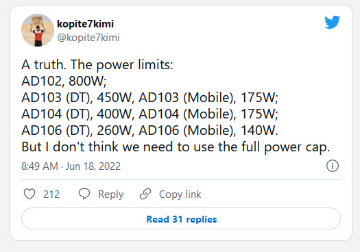 2022 06 18 23 31 11 ลือ!! การ์ดจอ NVIDIA RTX 40 รหัส “Ada” อาจกินไฟสูงถึง 800W ในรุ่นเดสก์ท็อปและกินไฟ 175W ในรุ่นแล็ปท็อป