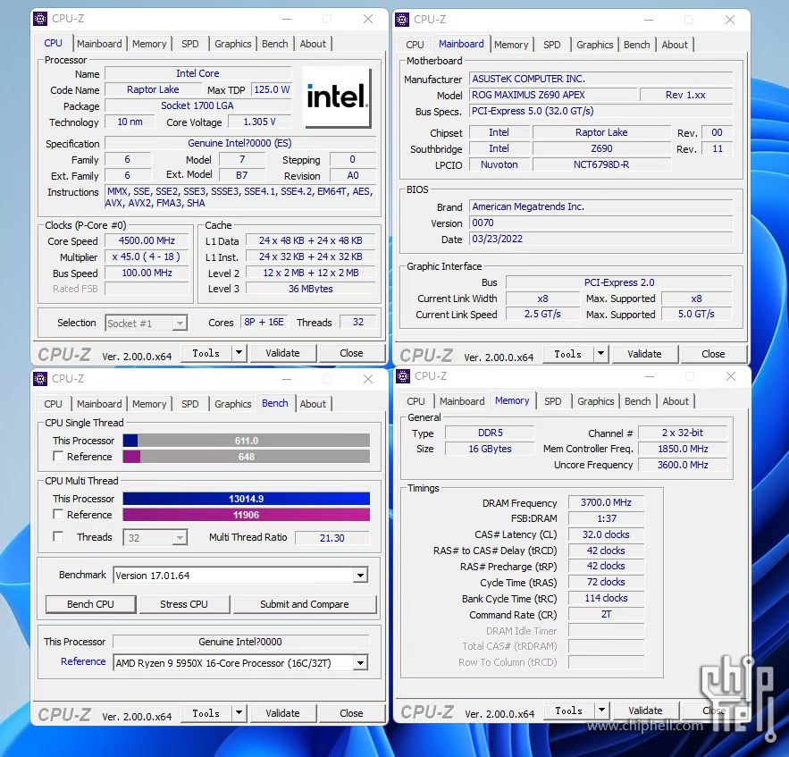 intel 13900k raptor lake cpuz1 เผยข้อมูลซีพียู Intel Core i9 13900K รุ่นทดสอบ ES3 รุ่นใหม่ล่าสุดมีความเร็วสูงสุดมากถึง 5.5Ghz กันเลยทีเดียว 