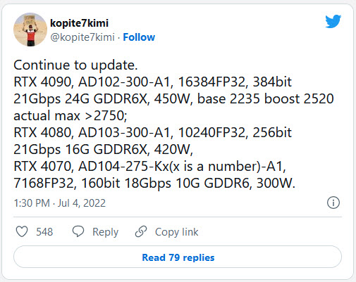 2022 07 05 9 23 30 ลือ!! NVIDIA GeForce RTX 4090 จะมาพร้อมความเร็วสูงสุดมากถึง 2520MHz ซึ่งสูงกว่า RTX 3090 เกือบ 50% กันเลยทีเดียว