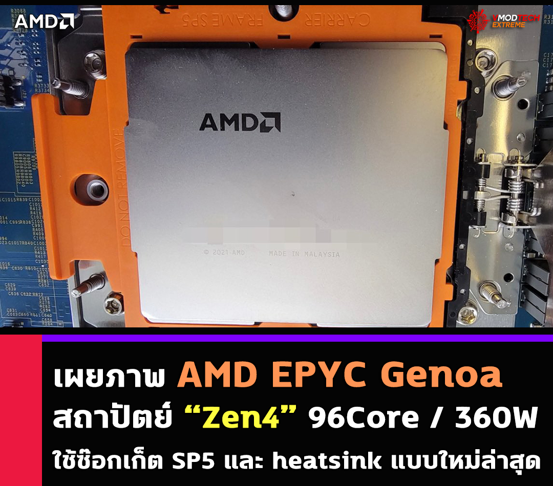 amd epyc genoa zen4 เผยภาพ AMD EPYC Genoa สถาปัตย์ “Zen4” พร้อมตัวซ๊อกเก็ต SP5 และ heatsink แบบใหม่ล่าสุด