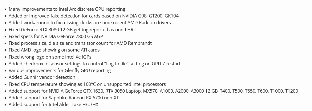 2022 07 14 12 09 57 GPU Z 2.47.0 พร้อมรองรับการ์ดจอ Intel Arc, GTX 1630 และ RX 6700 รุ่นใหม่ล่าสุด