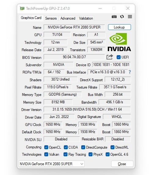 eftiedszfuediwe0 GPU Z 2.47.0 พร้อมรองรับการ์ดจอ Intel Arc, GTX 1630 และ RX 6700 รุ่นใหม่ล่าสุด