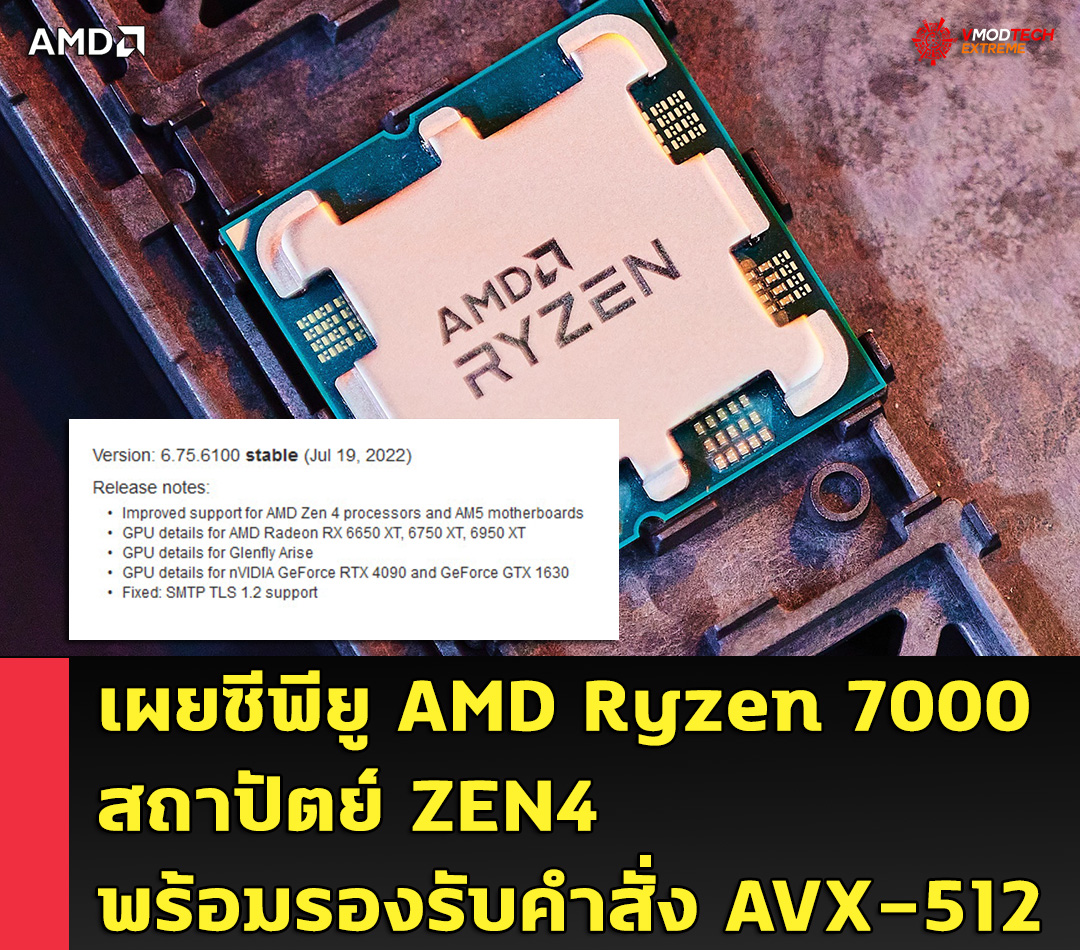 amd zen4 avx 512 เผยซีพียู AMD Ryzen 7000 สถาปัตย์ ZEN4 พร้อมรองรับคำสั่ง AVX 512 