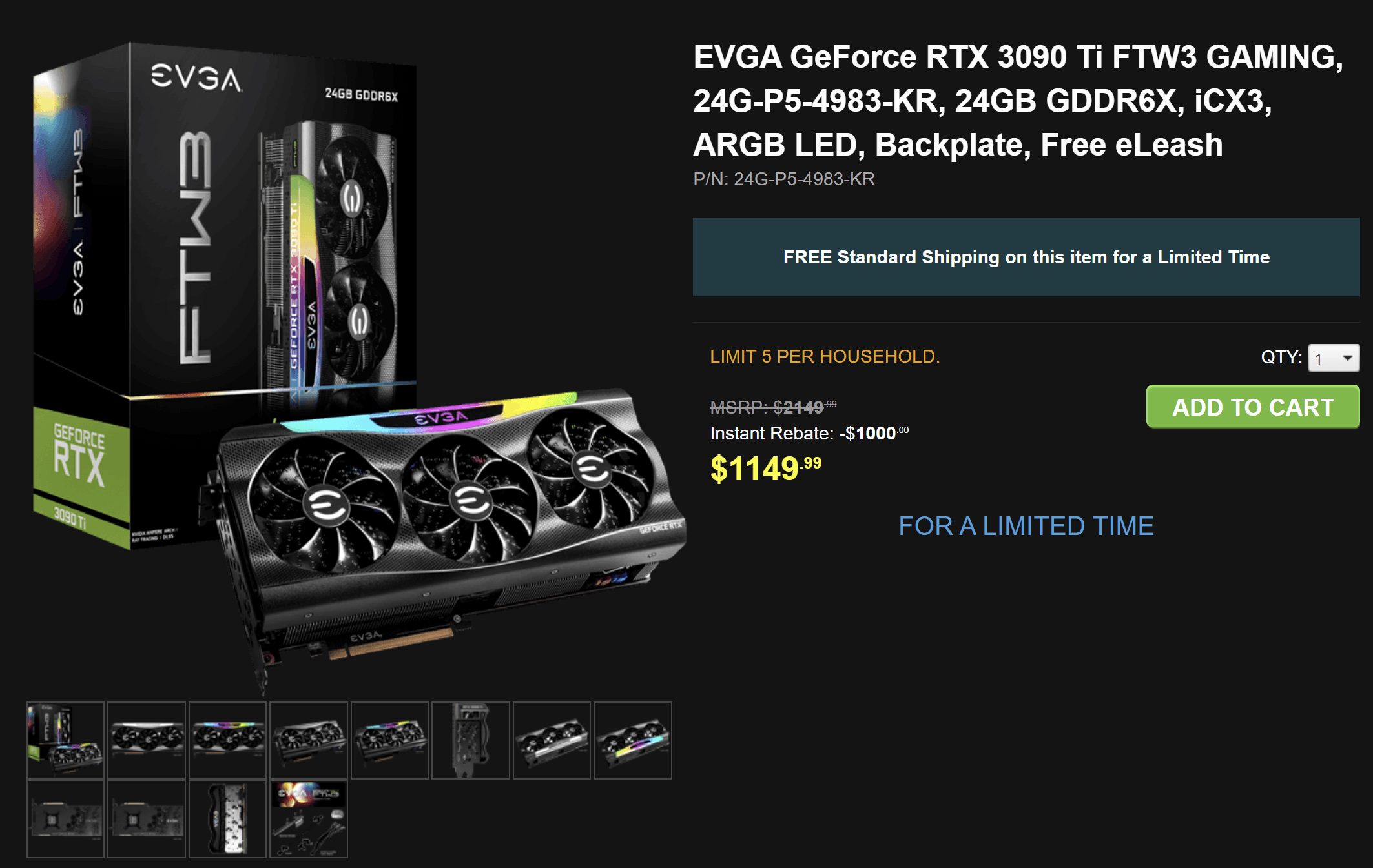 evga rtx3090ti august 1 ลดแหลกราคาร่วง!! การ์ดจอ EVGA GeForce RTX 3090 Ti FTW3 ราคาอยู่ที่ 1,149 USD ลดลงมากกว่า 1,000 USD ในเวลาเพียงไม่กี่เดือน