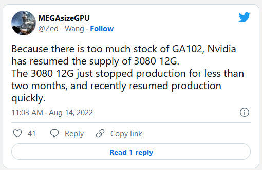 2022 08 15 14 39 54 เผย  NVIDIA กลับมาผลิต GeForce RTX 3080 รุ่น 12GB อีกครั้งหลังจากหยุดไปเมื่อ 2 เดือนที่แล้ว