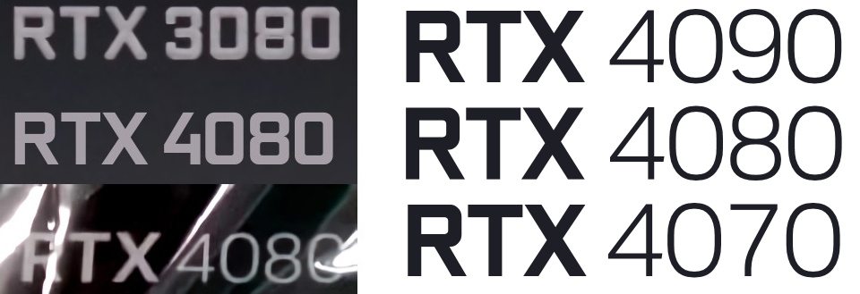 geforce new font เผยภาพ Nvidia GeForce RTX 4080 Founders Edition รุ่นใหม่ล่าสุดก่อนเปิดตัวอย่างเป็นทางการ 