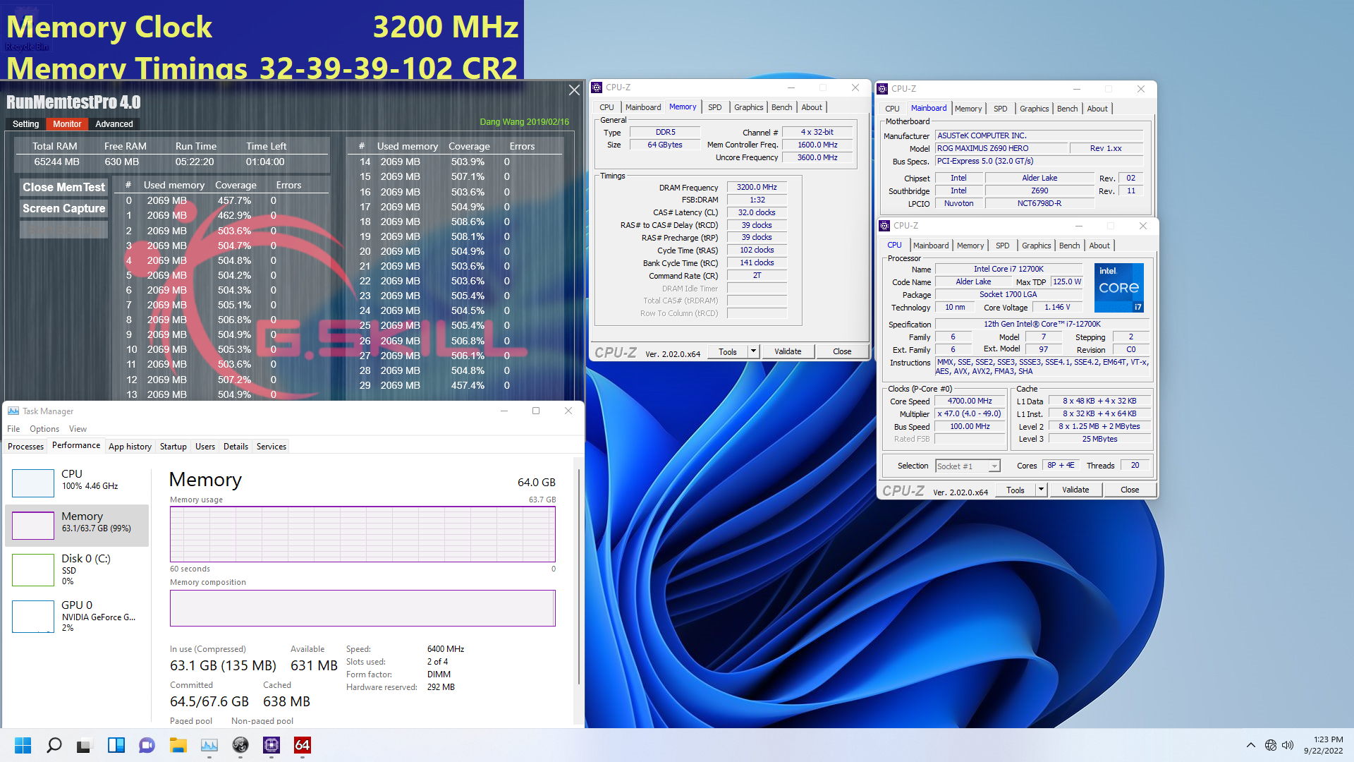 04 ddr5 6400 cl32 39 39 102 32gbx2 G.SKILL เปิดตัวแรม Trident Z5 RGB DDR5 6800 CL32 2x16GB และ DDR5 6400 CL32 2x32GB รุ่นใหม่ล่าสุด