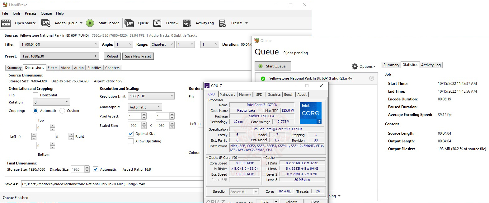 8k hb INTEL CORE i7 13700K PROCESSOR REVIEW