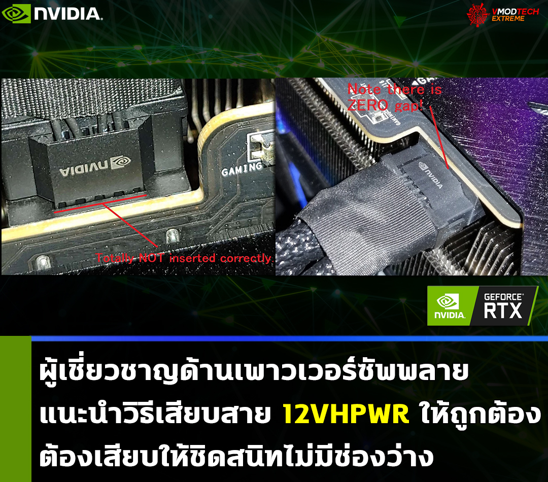 ผู้เชี่ยวชาญด้านเพาวเวอร์ซัพพลายแนะนำวิธีเสียบสาย 12VHPWR ให้ถูกต้อง