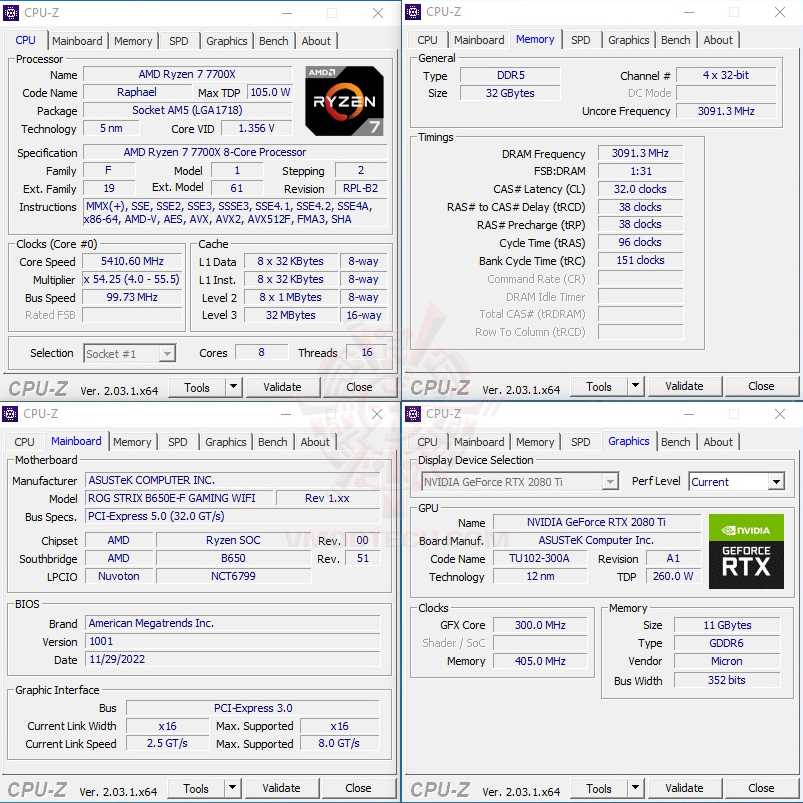 cpuid54 ASUS ROG STRIX B650E F GAMING WIFI REVIEW