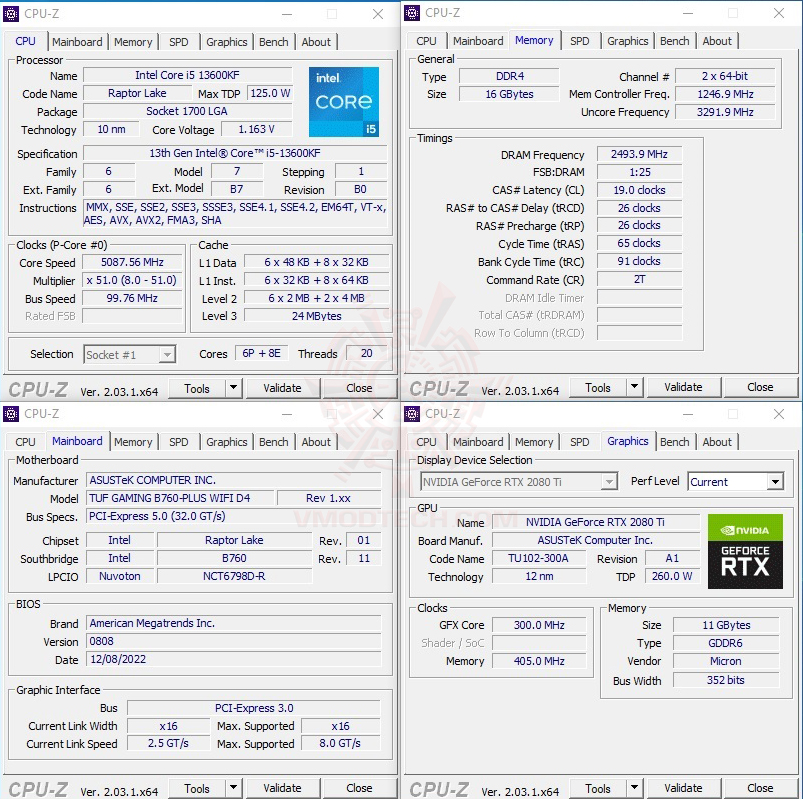 cpuid ASUS TUF GAMING B760 PLUS WIFI D4 REVIEW