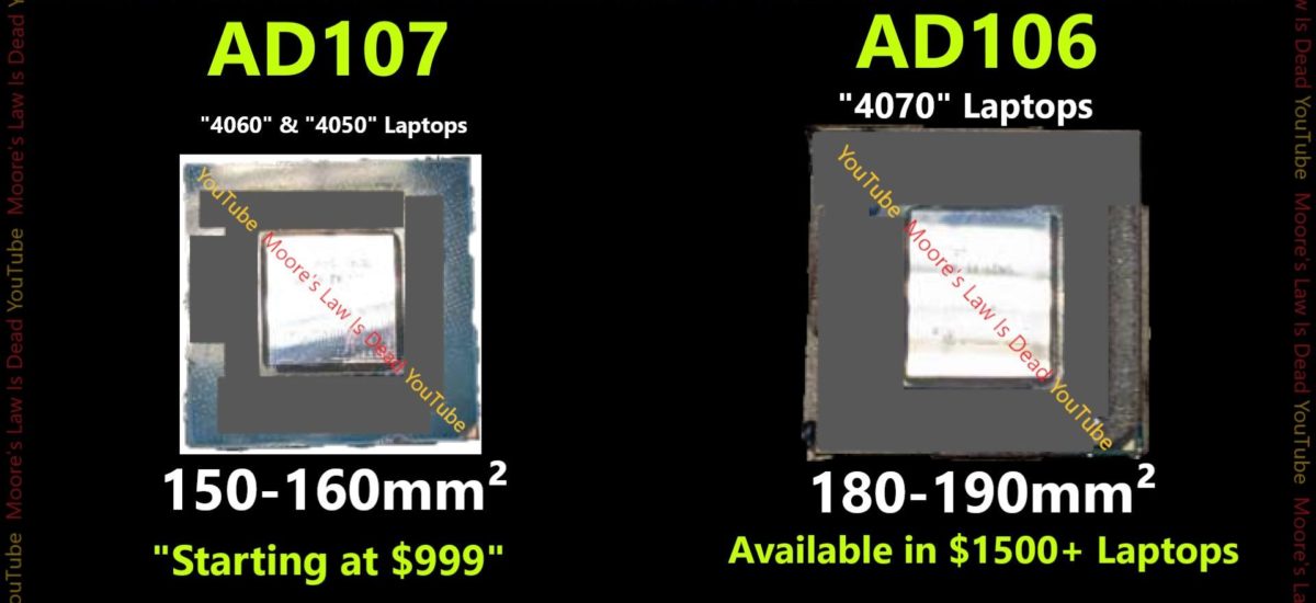 nvidia ad107 ad106 gpu 1200x550 หลุดภาพชิป NVIDIA Ada AD107 และ AD106 คาดเป็นการ์ดจอ RTX 4050 , RTX 4060 และ RTX 4070 รุ่นแล็ปท็อป 