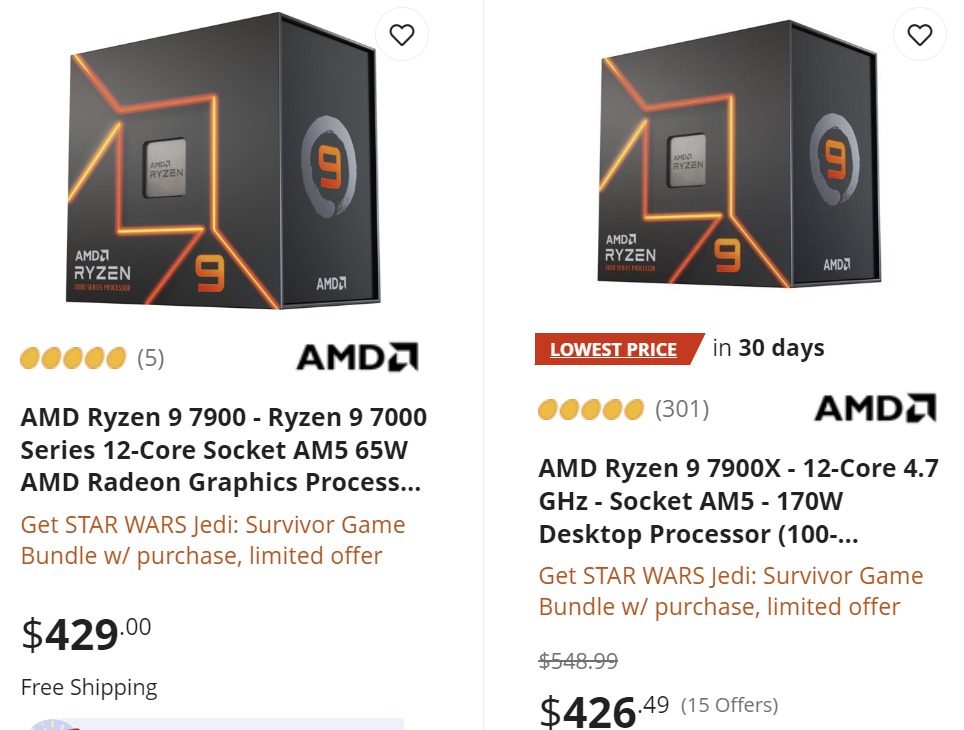 amd 7900 price newegg เอเอ็มดีลดราคาซีพียู AMD Ryzen 7900/7700/7600 รุ่น non X ราคาต่ำกว่า MSRP เฉพาะในฝั่งประเทศจีน 