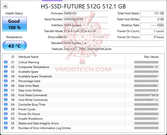 diskinfo HIKSEMI Future PCIe 4.0 x 4 SSD 512 GB Review