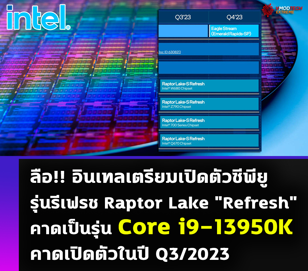 intel raptor lake refresh core i9 13950k ลือ!! อินเทลเตรียมเปิดตัวซีพียูรุ่นรีเฟรชคาดเป็นรุ่น Core i9 13950K เตรียมเปิดตัวในปี 2023