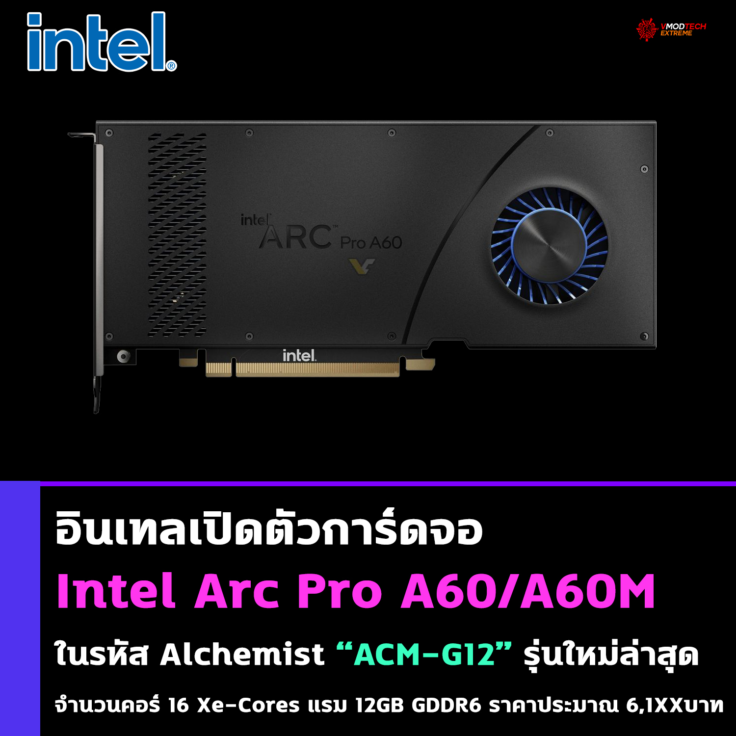 อินเทลเปิดตัวการ์ดจอ Intel Arc Pro A60/A60M ในรหัส Alchemist “ACM-G12” รุ่นใหม่ล่าสุด