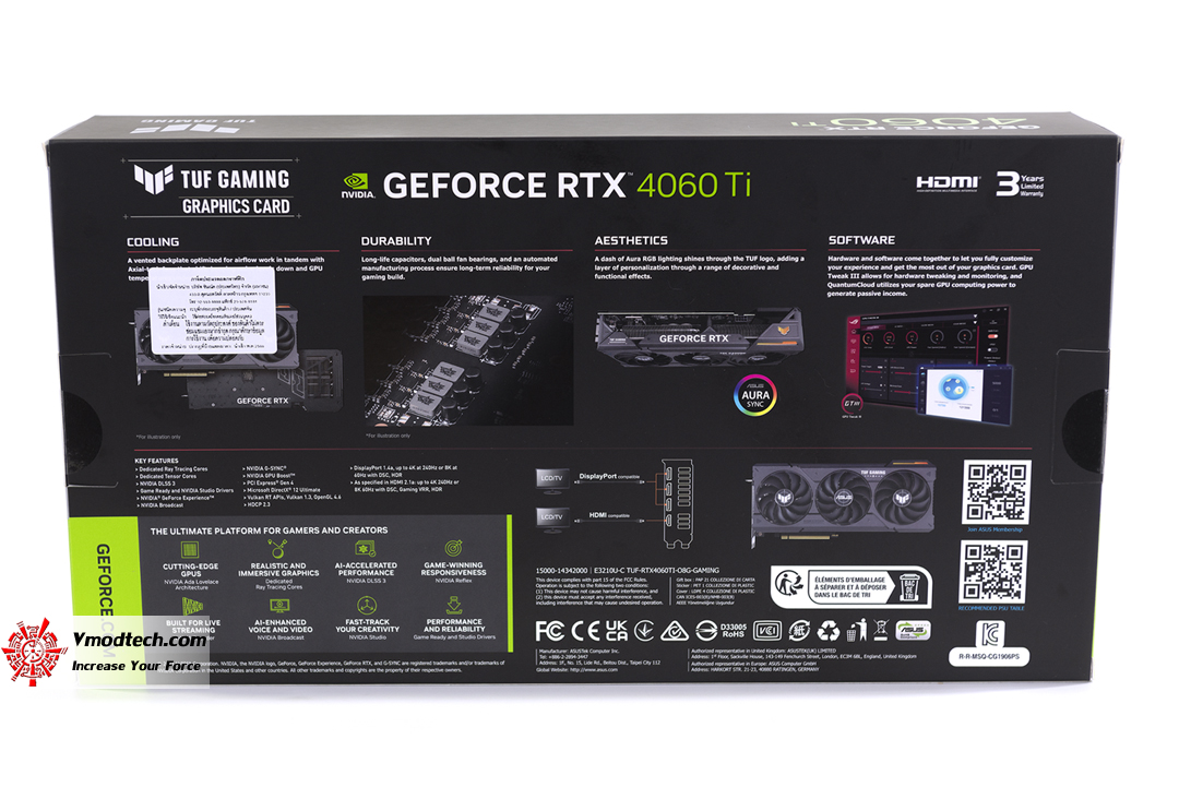 tpp 2512  ASUS TUF Gaming GeForce RTX™ 4060 Ti 8GB GDDR6 OC Edition Review