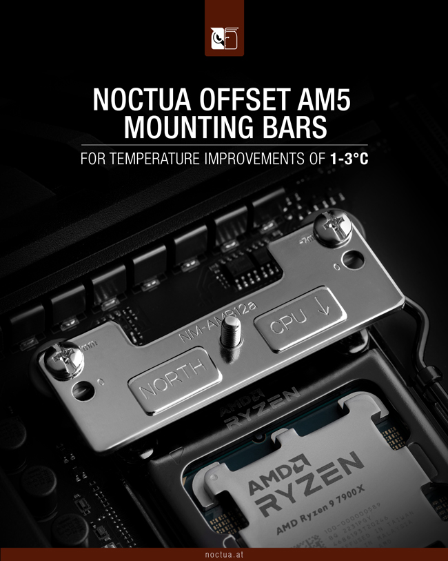 noctua am5 offset mounting launch web Noctua เปิดตัวที่รองยึดฮีตซิงค์ปรับระยะองศา AMD offset AM5 mounting bars รุ่นใหม่ล่าสุด