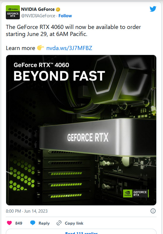 2023 06 15 14 17 18 NVIDIA ยืนยันพร้อมเปิดตัวการ์ดจอ GeForce RTX 4060 ในวันที่ 29 มิถุนายนที่จะถึงนี้ 