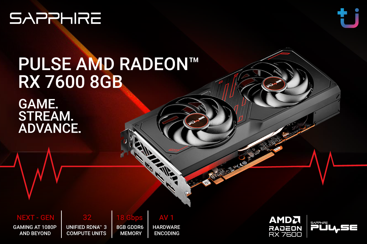 pr sapphire rx7600 x Ascenti เปิดตัวการ์ดจอรุ่นใหม่ล่าสุด !! Sapphire Pulse AMD Radeon™ RX 7600 8GB ตัวเลือกที่ยอดเยี่ยมสำหรับ GAME. STREAM. ADVANCE.