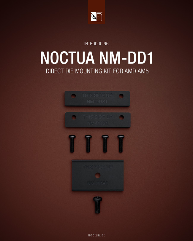 noctua nm dd1 launch web Noctua เปิดตัวชุดคิทเสริม NM DD1 direct die kit สำหรับซีพียู AMD AM5 แบบ delidded สำหรับสายผ่ากระดองซีพียู