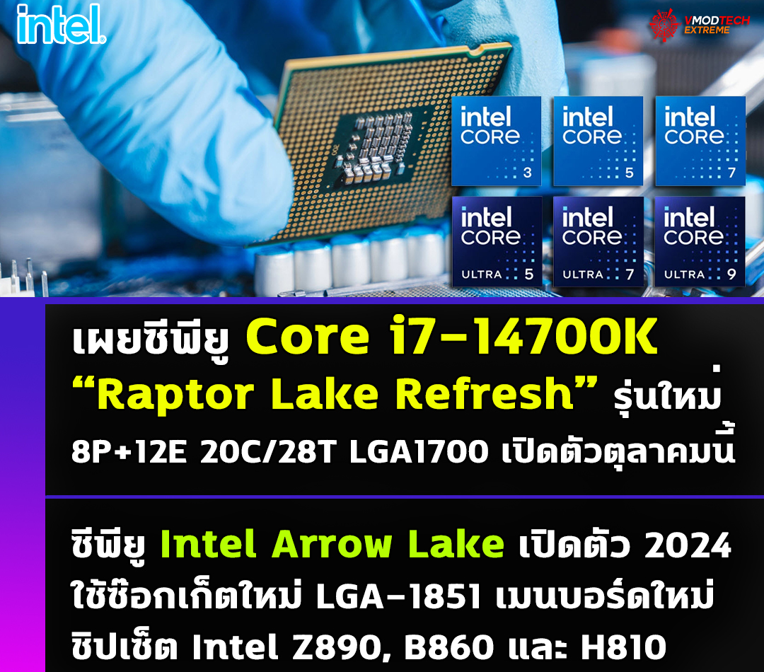 intel 14th gen core raptor lake refresh october 20231 เผยซีพียู Intel 14th Gen Core “Raptor Lake Refresh” รุ่นใหม่จะเปิดตัวระหว่างวันที่ 17 ถึง 23 ตุลาคม