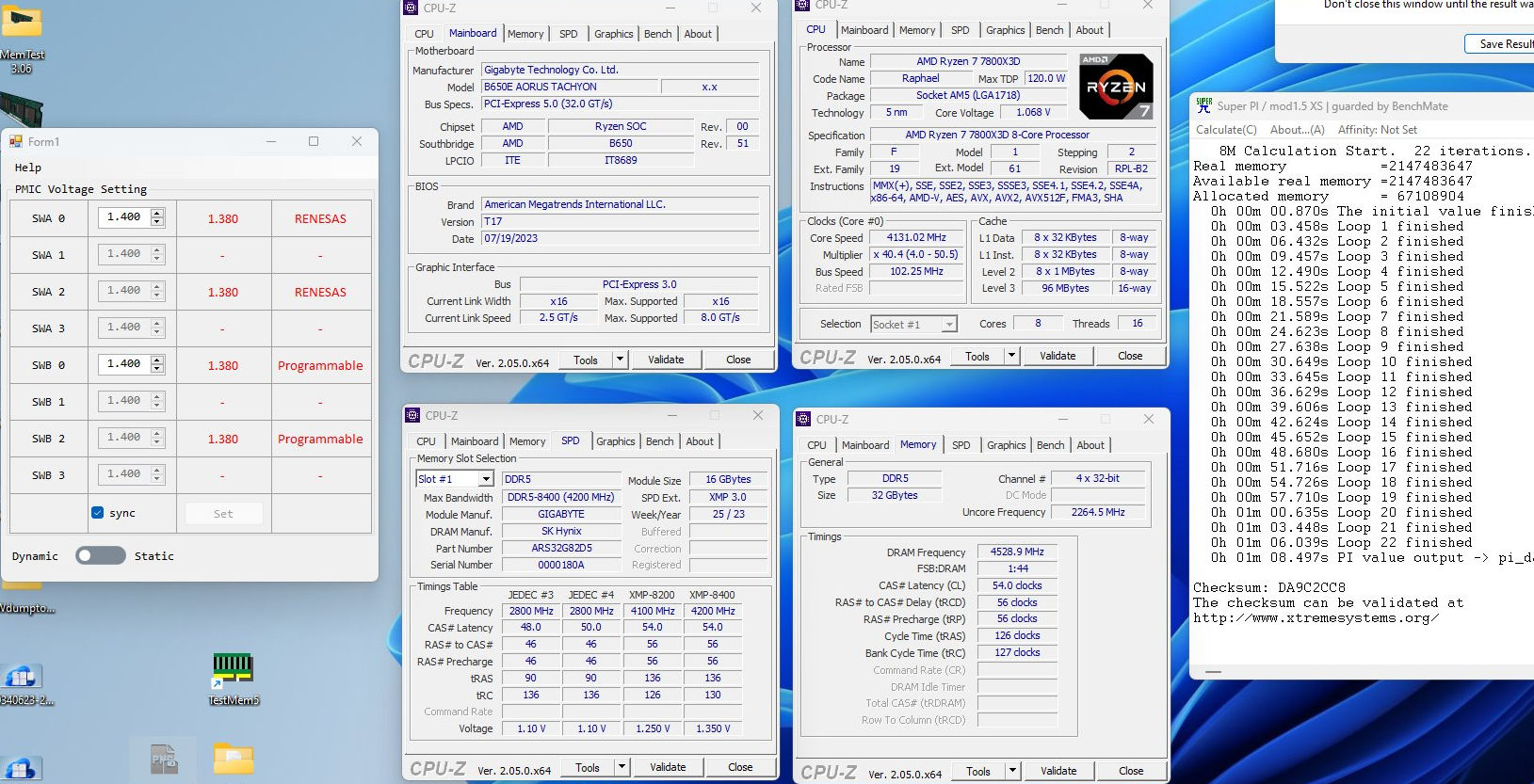 ddr5 hicookie AMD แรงโอเวอร์คล๊อกทะลุบัสแรม DDR5 9058Mhz บนแพลตฟอร์ม AMD AM5 บนเมนบอร์ด AMD B650E