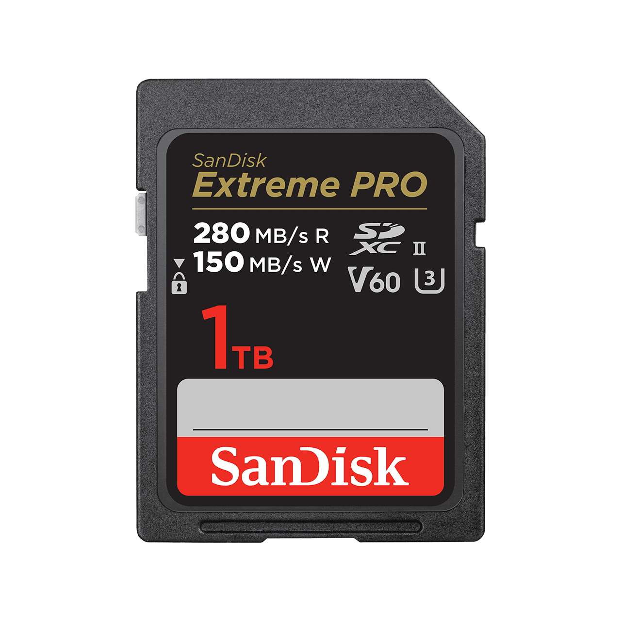 extreme pro sd uhs ii v60 1tb front เวสเทิร์น ดิจิตอล เปิดตัวการ์ด SanDisk Extreme PRO® SDXC™ UHS II ระดับ V60 พร้อม SanDisk Extreme Portable SSD (V2) ไดรฟ์แบบพกพาสองสีใหม่ สี Monterey และ สี Sky Blue