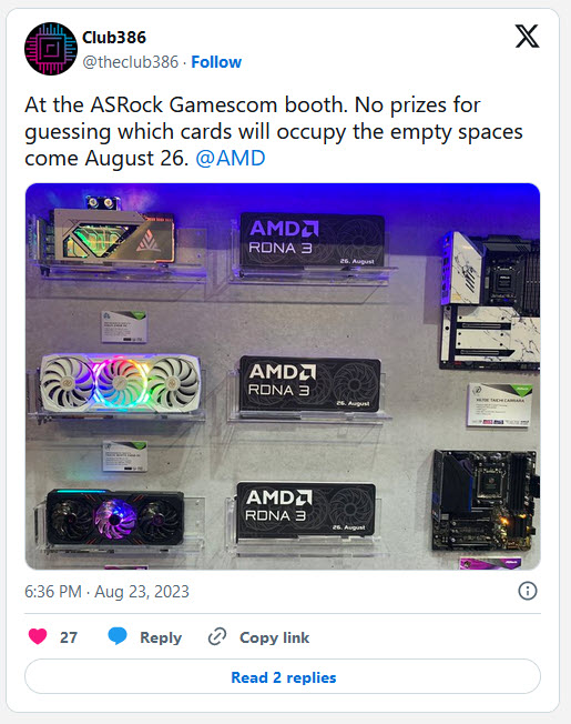 2023 08 24 7 00 34 AMD ปล่อยตัวอย่างการ์ดจอ Radeon RX 7800/7700 XT ที่กำลังจะเปิดตัวที่งาน Gamescom ในสัปดาห์นี้