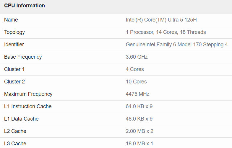 core ultra 125h เผยซีพียู Intel Core Ultra “Meteor Lake” รุ่นใหม่ล่าสุด Core Ultra 9 185H มาพร้อมจำนวนคอร์ 16 cores ความเร็ว 5.1GHz 