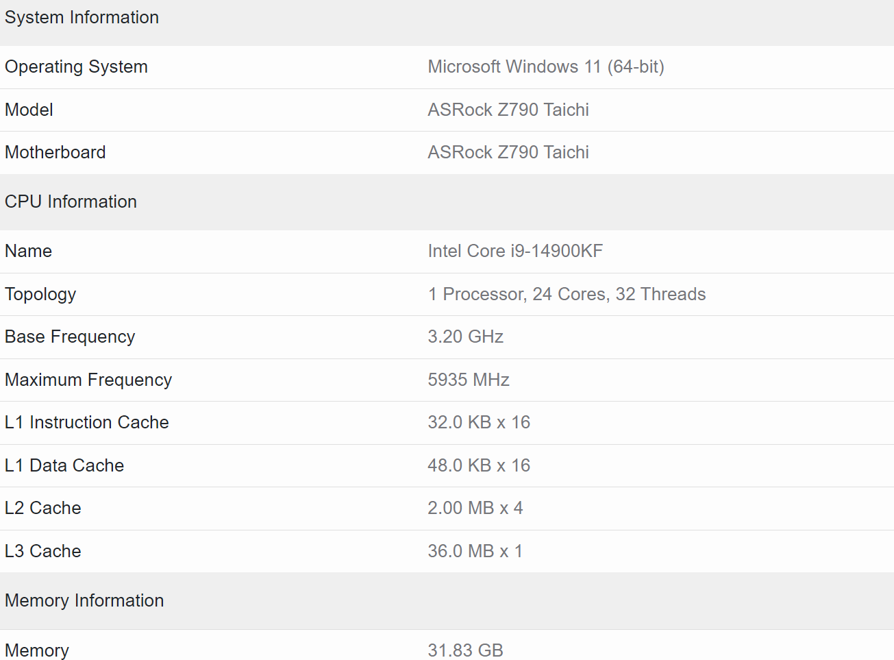 14900k z790 1 หลุดผลทดสอบ Intel Core i9 14900KF 24C/32T ความเร็ว 6GHz ในการทดสอบ Geekbench แรงขึ้น 12% Single Core