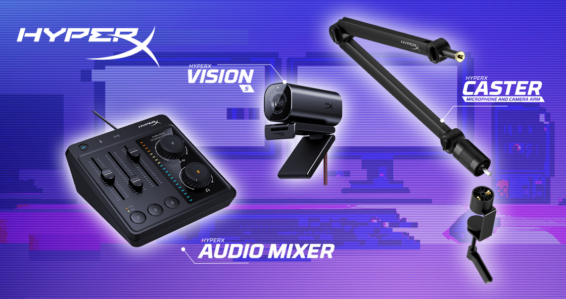 hyperx vision s and audio mixer pr image 2 HyperX เปิดตัวกล้องเว็บแคม Vision S และ Audio Mixer พร้อมขาแขวนไมโครโฟนและกล้องแบบสปริงรุ่นแรกของวงการ ที่ไม่ต้องใช้เครื่องมือช่วยติดตั้งตอบโจทย์นักสร้างคอนเทนต์ในงาน Thailand Game Show 2023