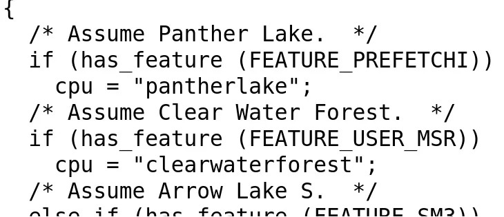 panther lake gcc พบข้อมูลซีพียู Intel Panther Lake รุ่นที่ 16 คาดใช้ซ็อกเก็ตใหม่ LGA 1851 เปิดตัวในช่วงปี 2025 2026