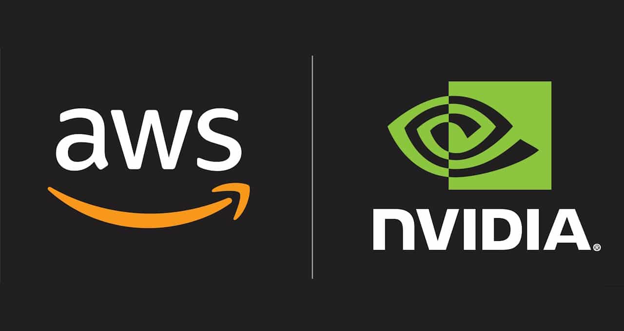 aws nv logos black x 1280 AWS และ NVIDIA ประกาศความร่วมมือชิงกลยุทธ์เพื่อนำเสนอโครงสร้างพื้นฐานซูเปอร์คอมพิวเตอร์ ซอฟต์แวร์ และบริการใหม่สำหรับ Generative AI