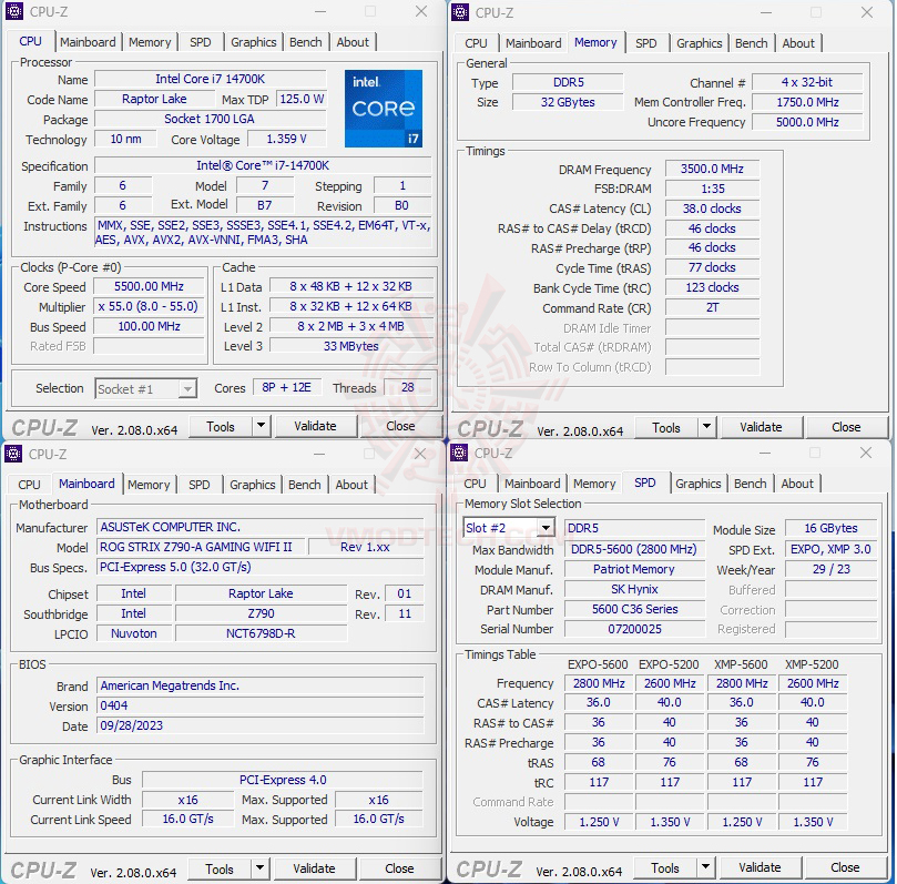 cpuid oc PATRIOT VIPER VENOM RGB 32GB (16GBx2) DDR5 5600MHZ CL36 REVIEW