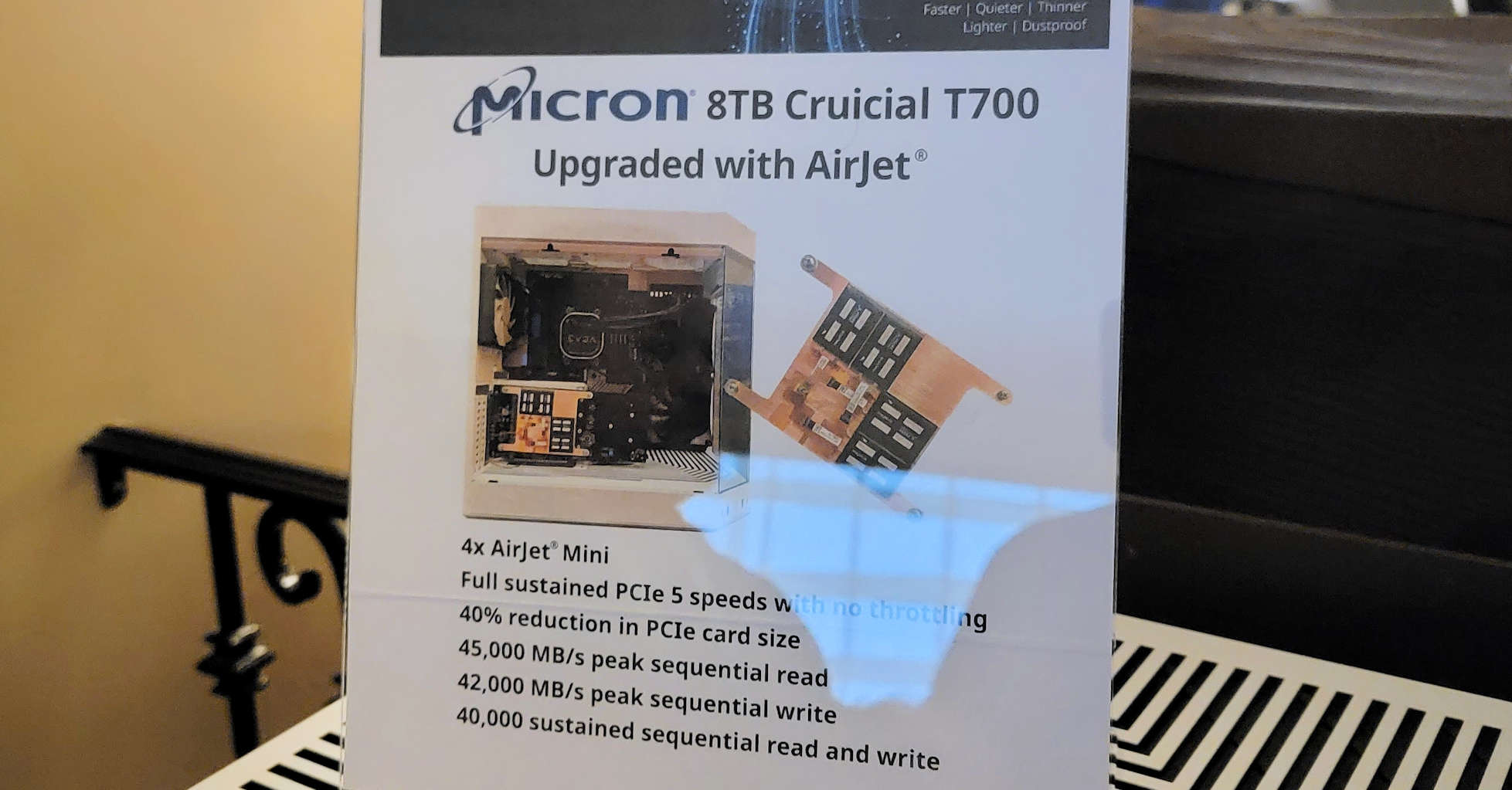 micron t700 8tb 2 MSI เปิดตัวชุดระบายความร้อน AirJet และ liquid cooling สำหรับ PCIe Gen5 SSDs และออกแบบให้ใช้งานกับ Gen5/Gen4 แบบไฮบริดได้