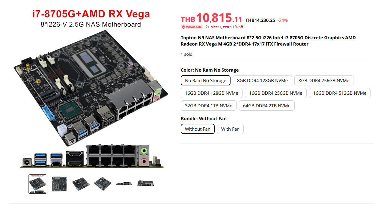 2024 03 27 9 13 46 บริษัทจีนเปิดตัว Topton N9 NAS ที่มาพร้อมซีพียู Intel Core i7 8705G และกราฟิก Radeon RX Vega ใช้งานสำหรับเมนบอร์ด NAS ในราคา 10,815บาท