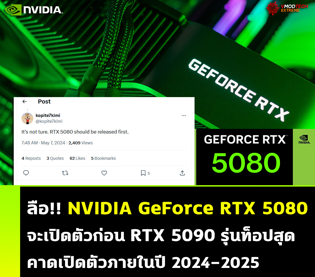 nvidia geforce rtx 5080 2024 205 ลือ!! NVIDIA GeForce RTX 5080 รุ่นรองจะเปิดตัวก่อน GeForce RTX 5090 รุ่นท็อป