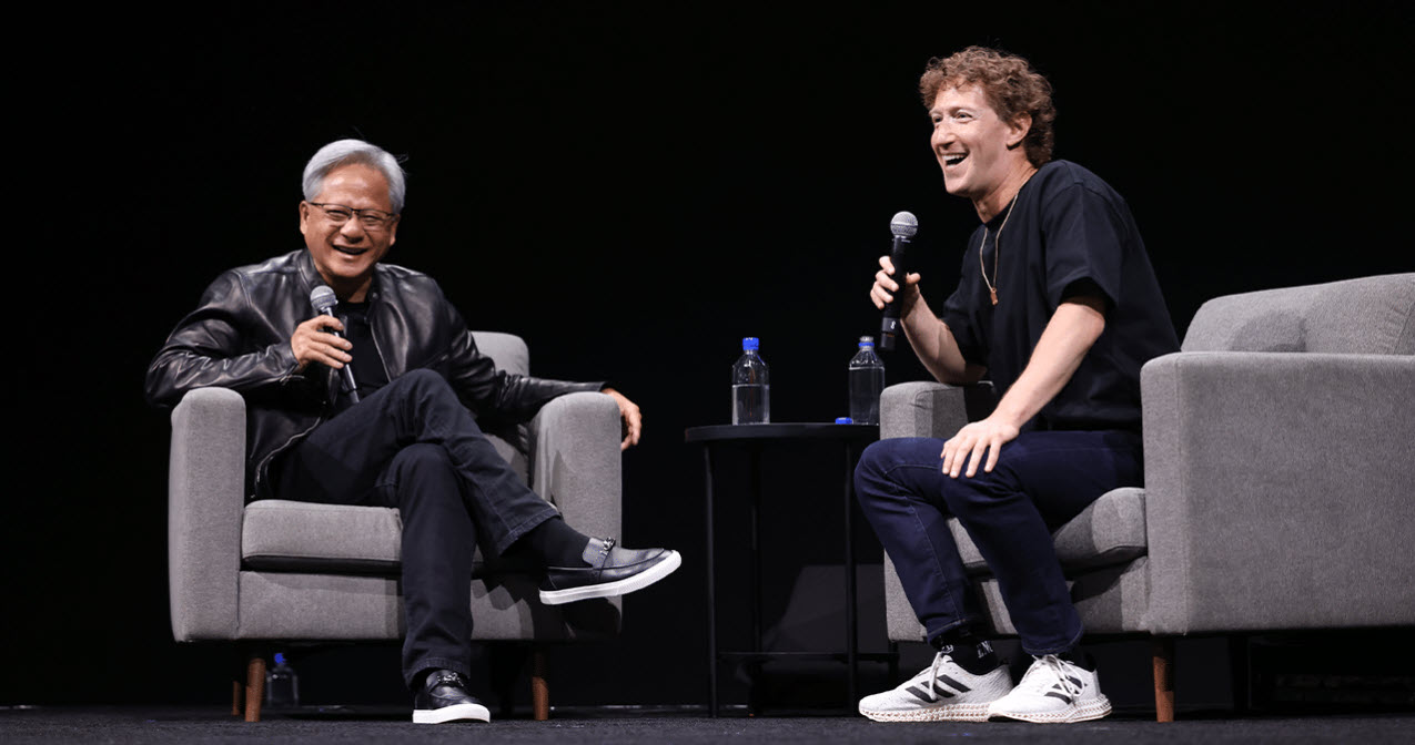 2024 07 31 20 13 09 Mark Zuckerberg ซีอีโอ Meta และ Jensen Huang ซีอีโอ NVIDIA สนทนาเกี่ยวกับบทบาท AI ที่เป็นเหมือนผู้ช่วยส่วนบุคคลในการทำงานรวมไปถึงโอเพนซอร์ส AI 