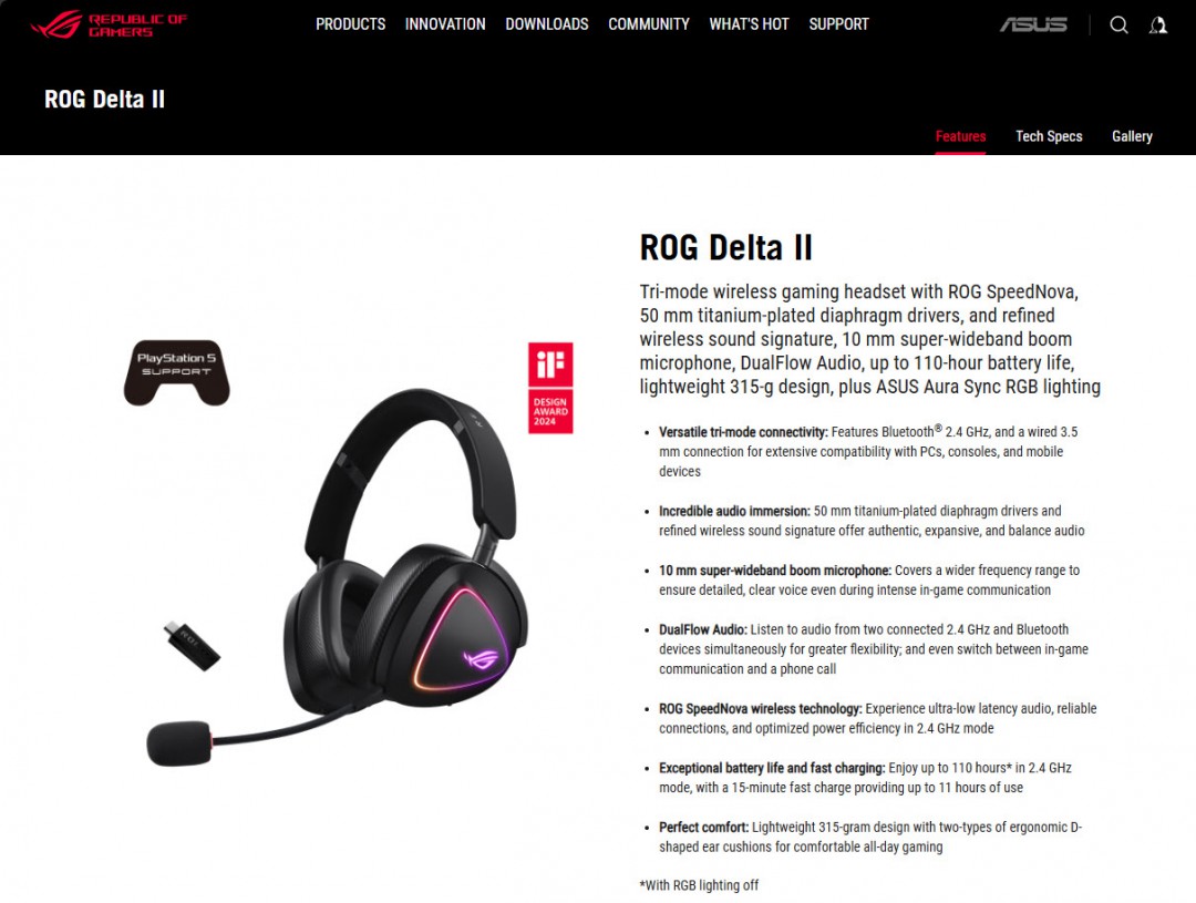 2024 08 12 16 19 24 ASUS ROG Delta II   Tri mode wireless gaming headset with ROG SpeedNova Review