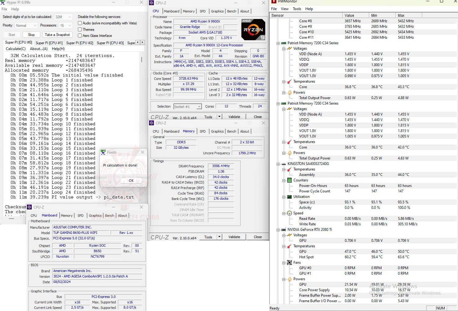 h32 AMD RYZEN 9 9900X Test With AMD B650 Chipset Review