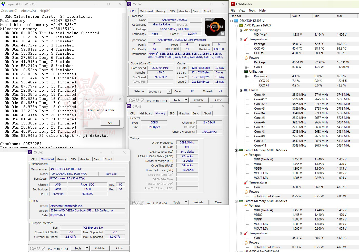 s32 AMD RYZEN 9 9900X Test With AMD B650 Chipset Review