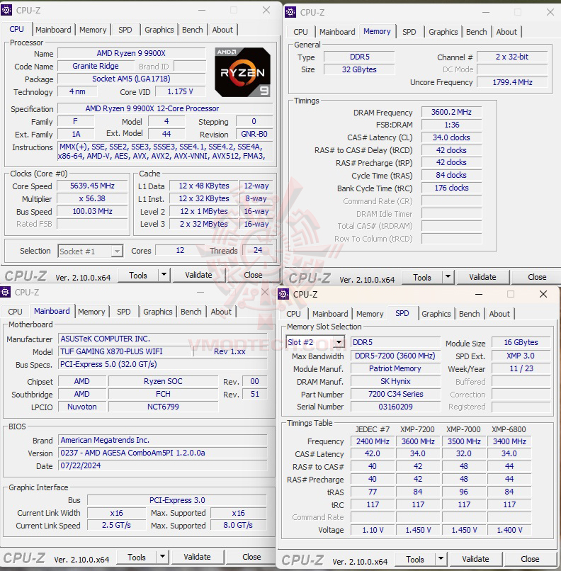 cpuid ASUS TUF GAMING X870 PLUS WIFI REVIEW