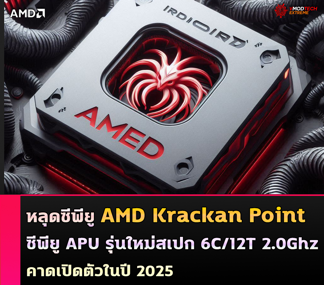 หลุดซีพียู AMD Krackan Point APU หรือ 