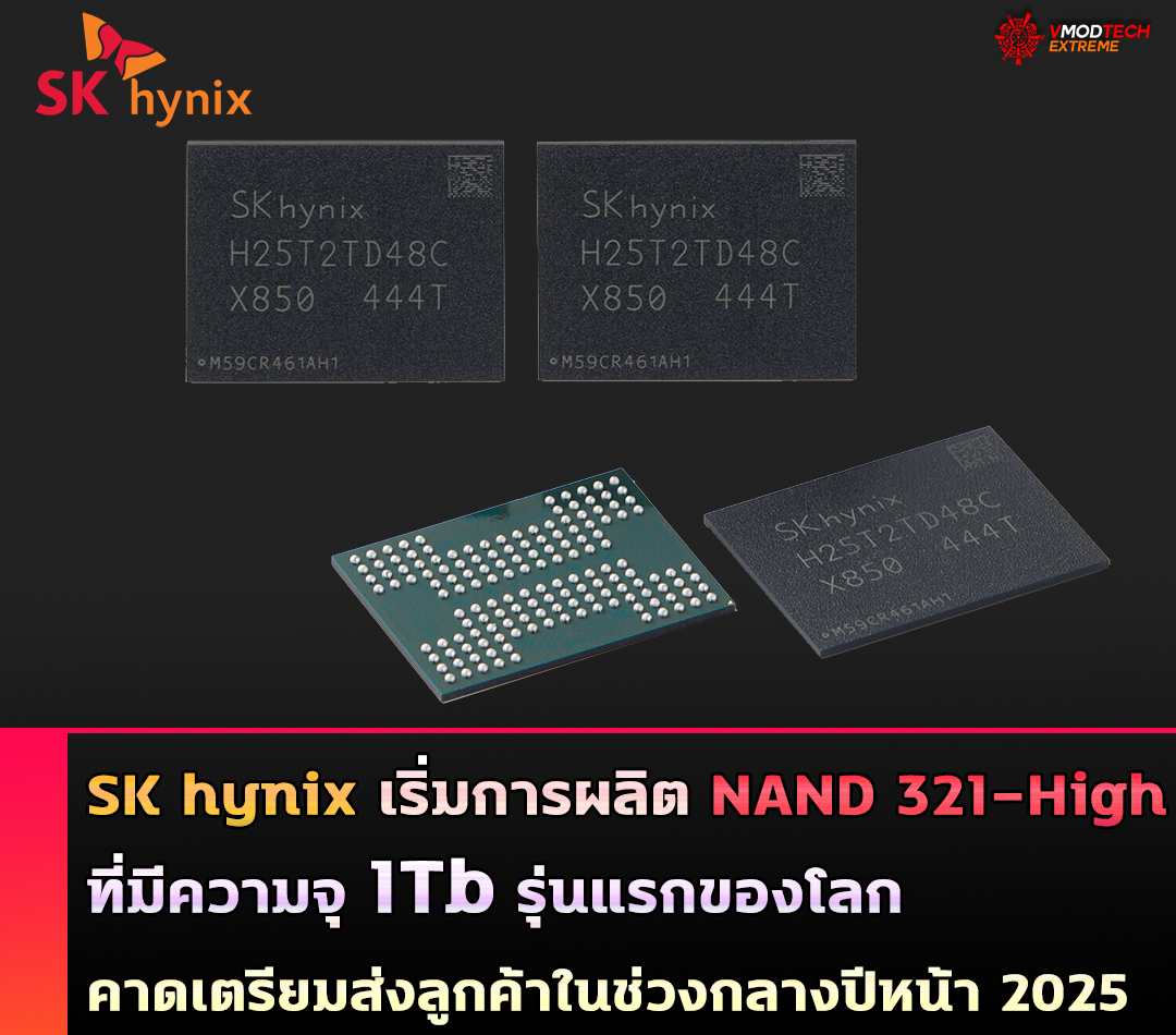 SK hynix เริ่มการผลิต NAND 321-High ที่มีความจุ 1Tb รุ่นแรกของโลก