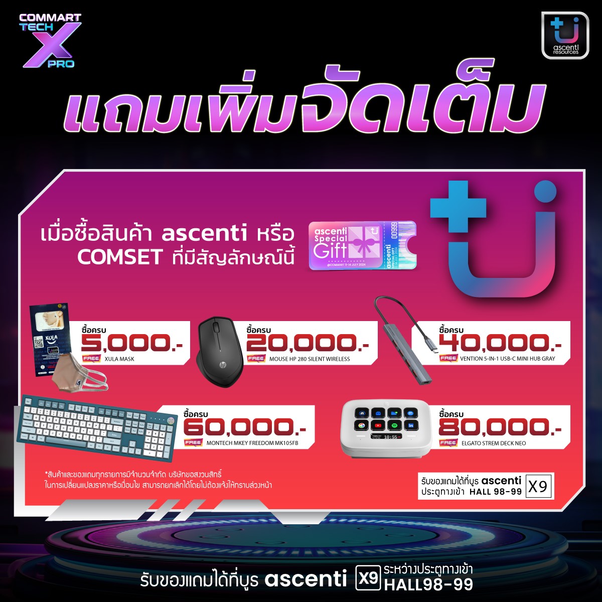 3 Ascenti ขนทัพสินค้าและคอมเซ็ทบุกงาน COMMART TECHXPRO ที่สุดแห่งดีลสุดคุ้มส่งท้ายปี!