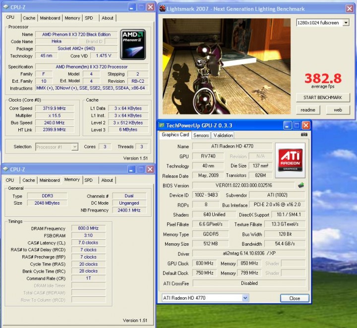 lightsmark2007 AMD ATI HD 4770 แบบเต็มๆ